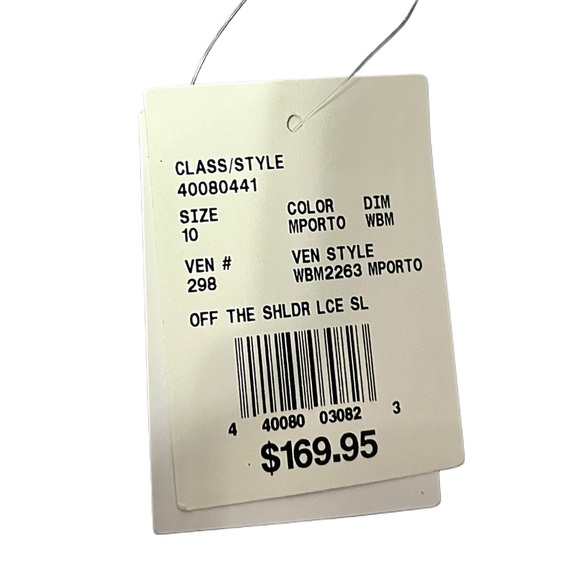 NWT Oleg Cassini Off the Shoulder Gown - Picture 4 of 5